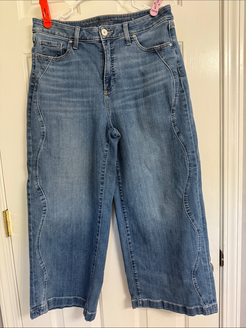 Chico's Light Blue High-Rise Wide Leg Crop Jeans